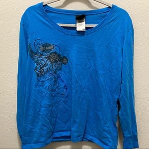 Blue Harley Davidson long sleeve shirt XL
